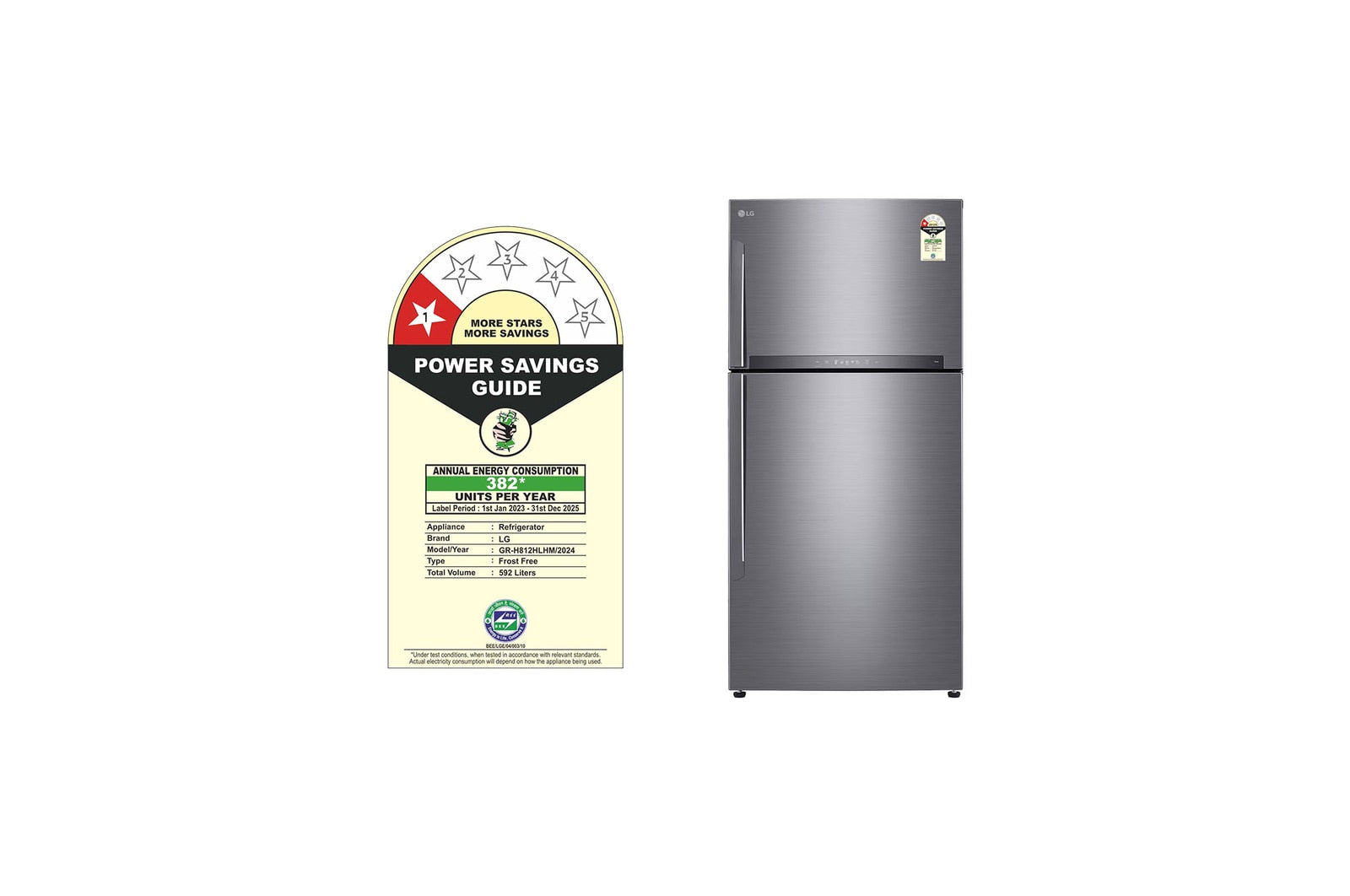LG 592L Frost-Free Inverter Wi-Fi Double Door Refrigerator - Shiny Steel