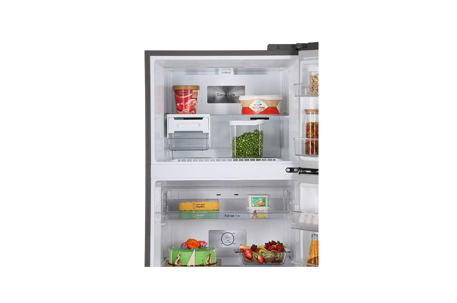 LG 322L Smart Inverter Double Door Refrigerator, Convertible, Urban Steel