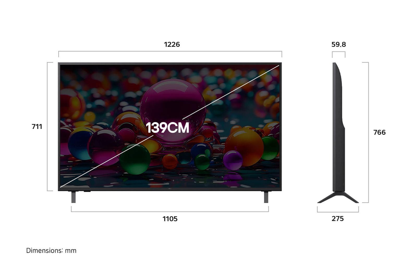 LG 55-inch 4K UHD Smart TV: Alpha 7 AI Processor Gen8, HDR10, Dolby Atmos