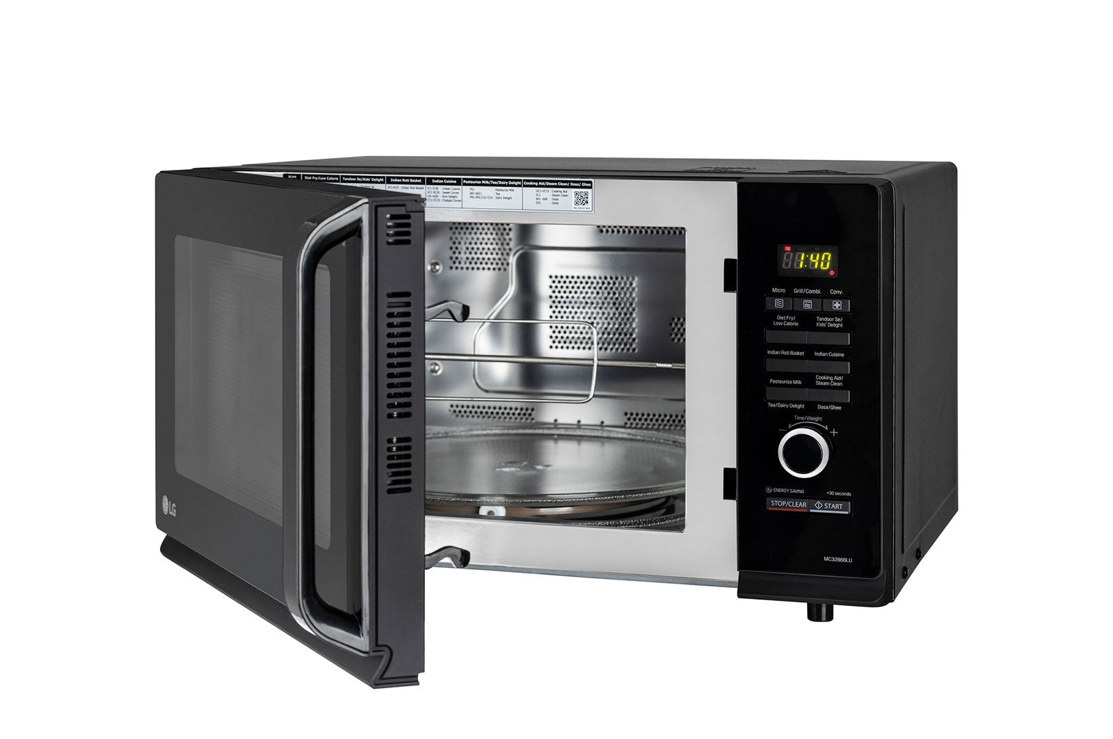 LG 32L Convection Microwave Oven with Diet Fry, Motorised Rotisserie & Steel Cavity