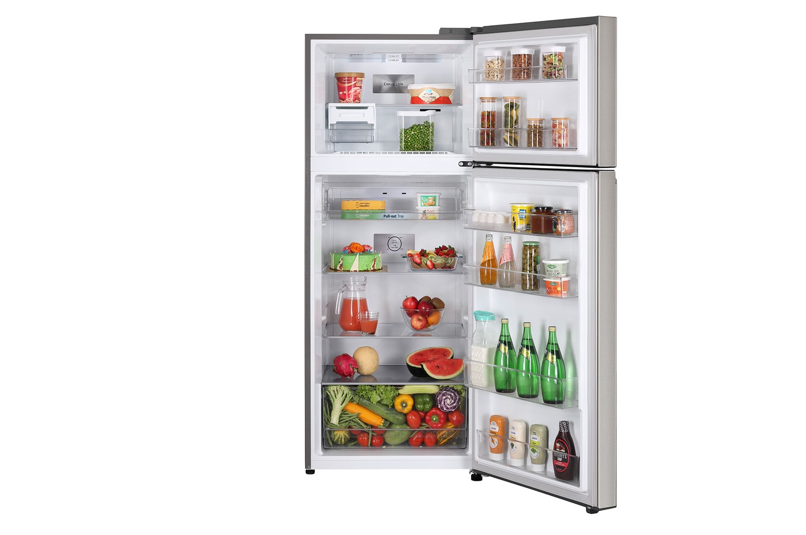 LG 322L Smart Inverter Double Door Refrigerator, Convertible, Urban Steel