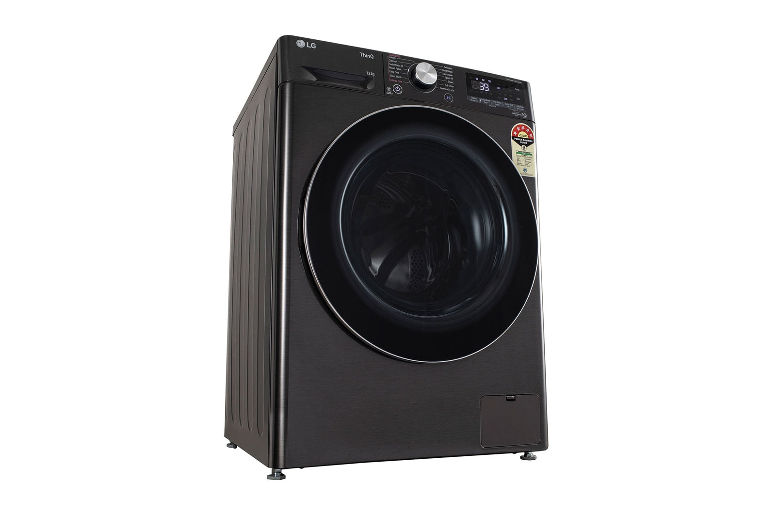 LG 12Kg AI Direct Drive Front Load Washing Machine with Steam+, TurboWash, Platinum Black