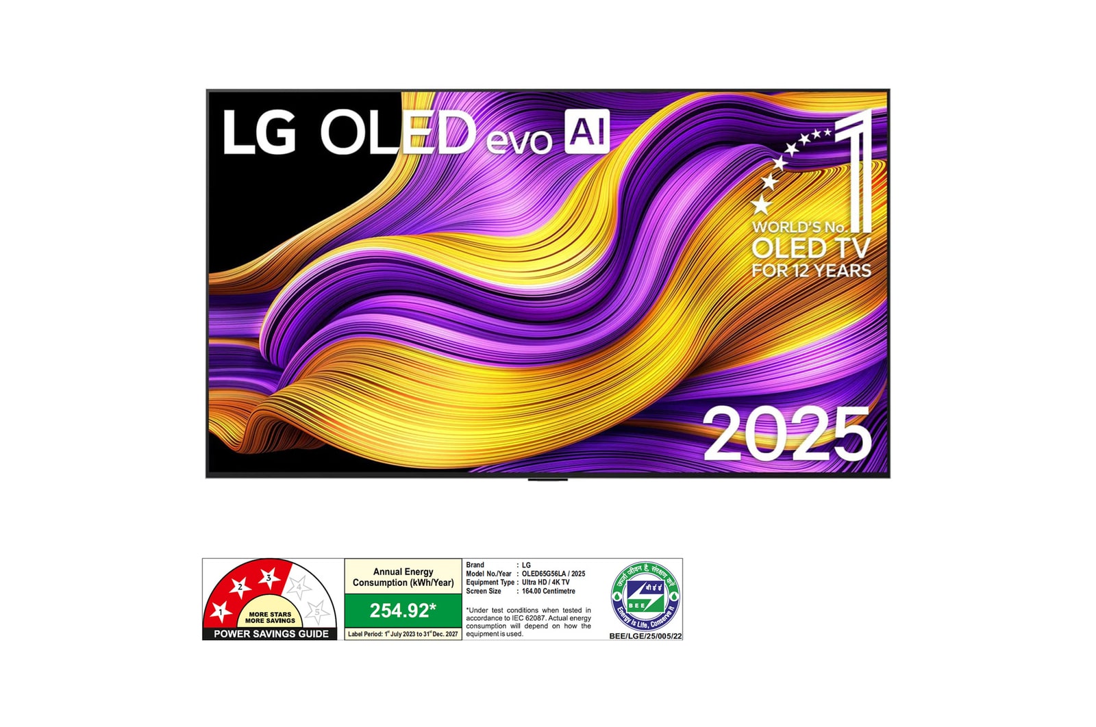 LG 164cm (65 Inch) OLED evo G5 4K Smart TV with α11 AI Processor, 165Hz VRR