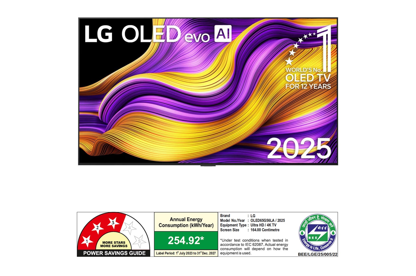 LG 164cm (65 Inch) OLED evo G5 4K Smart TV with α11 AI Processor, 165Hz VRR