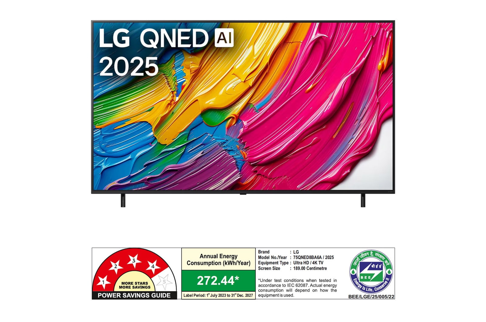 LG 75-inch QNED 8BA 4K Smart TV α7 AI Processor Gen8