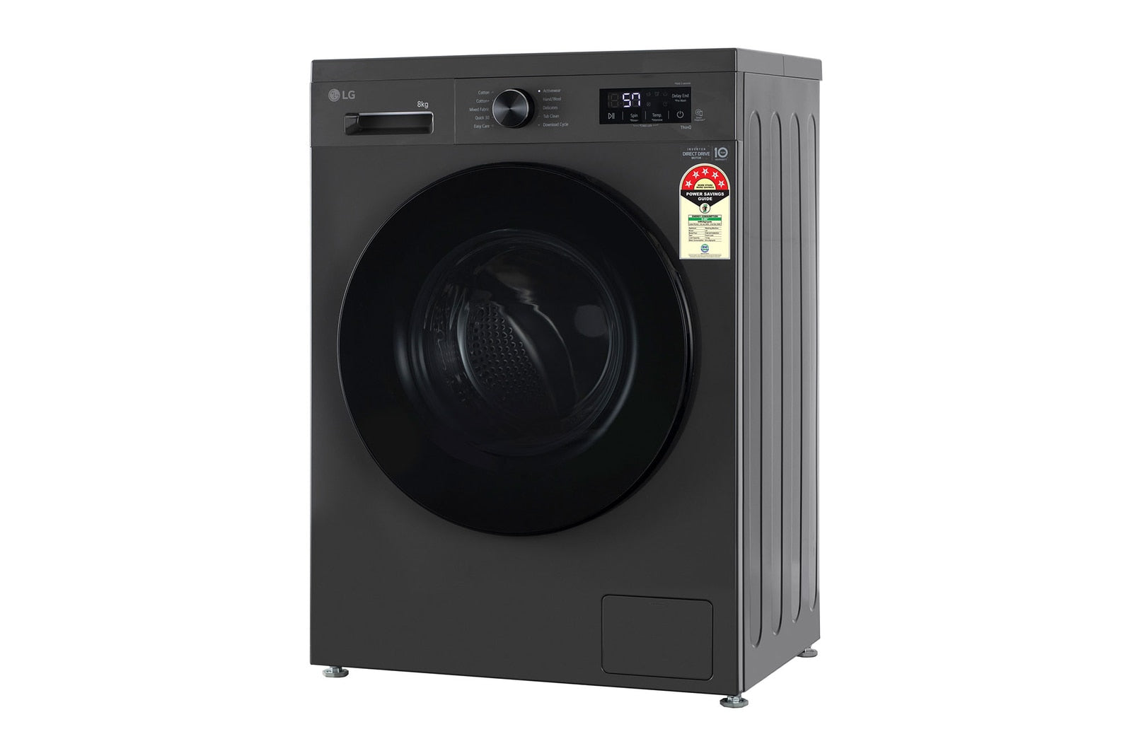 LG 8KG Front Load Washing Machine with Inverter Direct Drive, Steam & AI DD