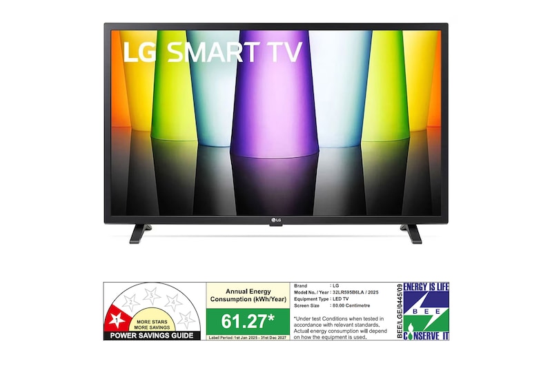 LG 32-inch Smart HD TV with α5 Gen6 AI, HDR10, HGIG Gaming