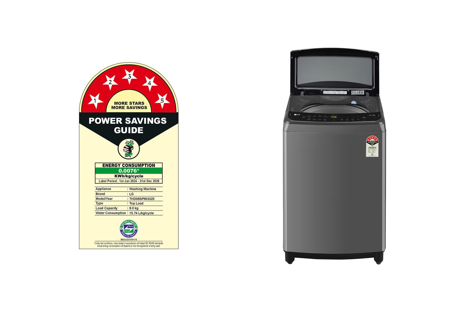 LG 8kg AIDD Smart Inverter Top Load Washing Machine with In-built Heater