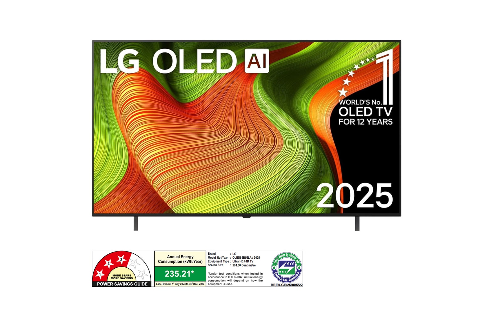 LG 164 cm (65-inch) OLED AI B5 4K Smart TV, α8 Gen2 Processor