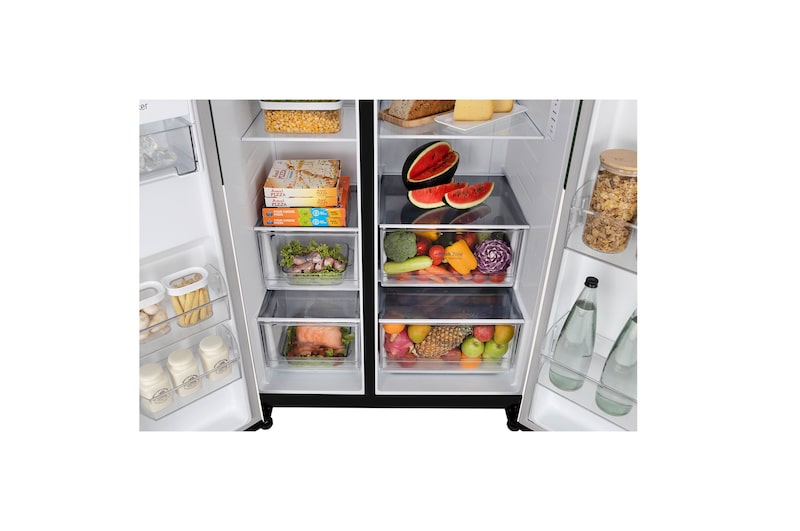 LG 650L Smart Side-by-Side Refrigerator with Wi-Fi Convertible, DoorCooling+, Emerald Tango