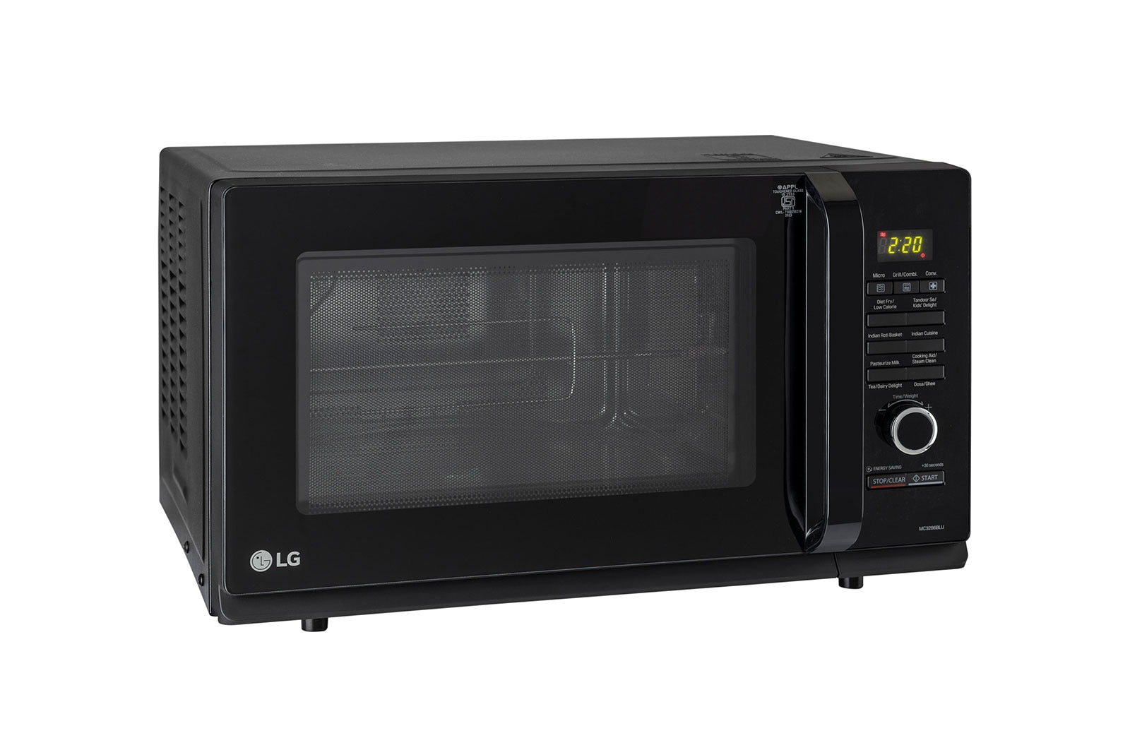 LG 32L Convection Microwave Oven with Diet Fry, Motorised Rotisserie & Steel Cavity