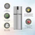 Whirlpool 235L 2 Star Frost Free Double Door Refrigerator with 6th Sense DeepFresh Technology Microblock Active Deo Imperial Steel (22317)