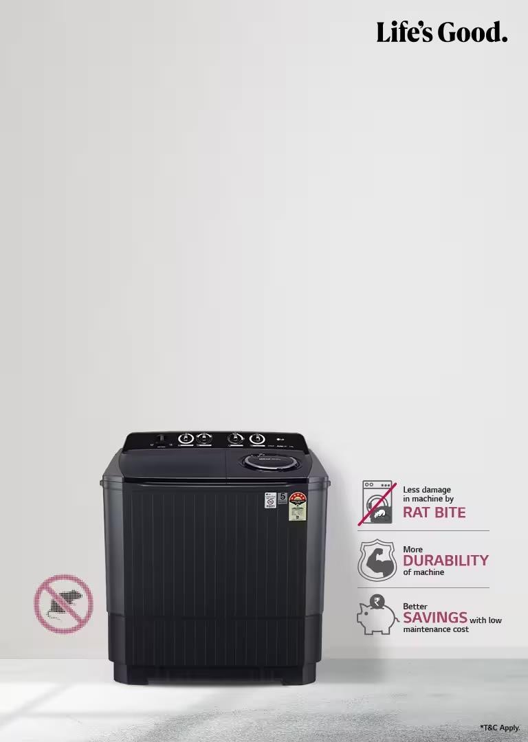 LG 7.5 Kg Semi-Automatic Top Load Washing Machine Roller Jet Pulsator Burgundy
