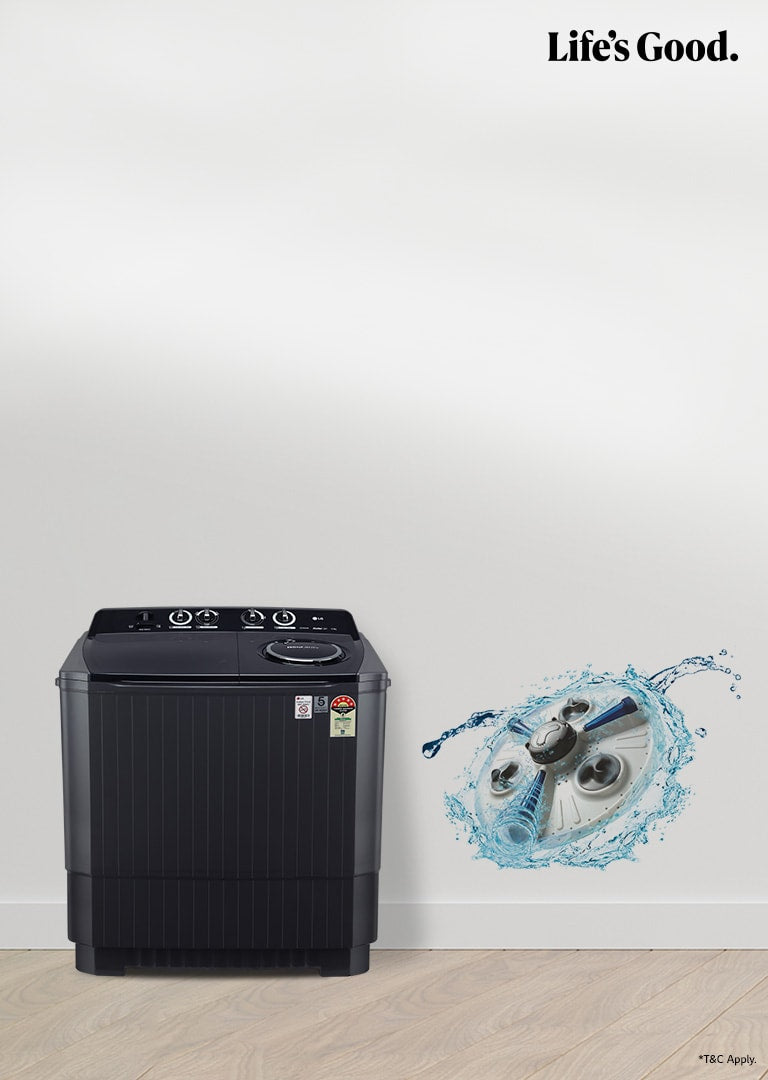 LG 8Kg Semi-Automatic Top Load Washing Machine, Roller Jet Pulsator, Burgundy